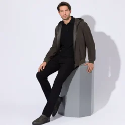 Outlet Suede And Leather Hooded Blouson Mens Last Sizes