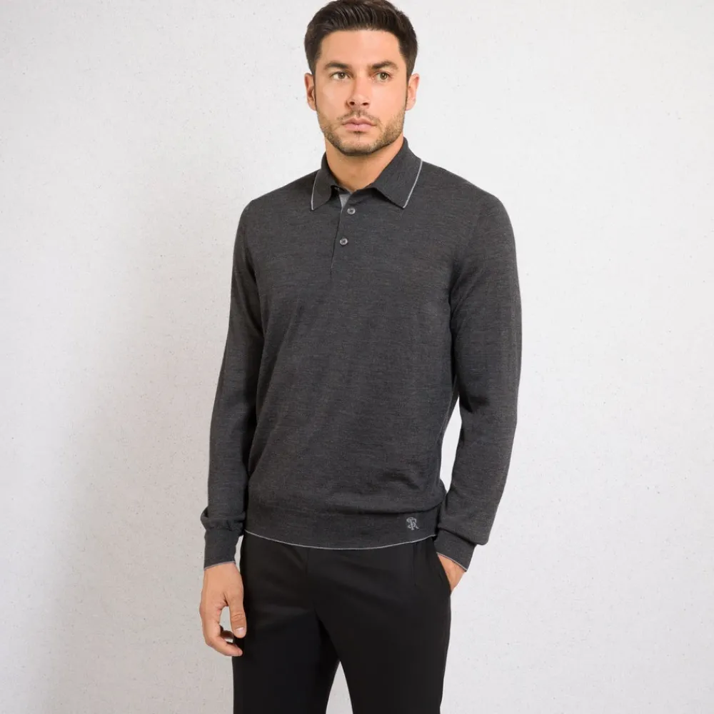 New Three-Button Polo Shirt Mens Knitwear