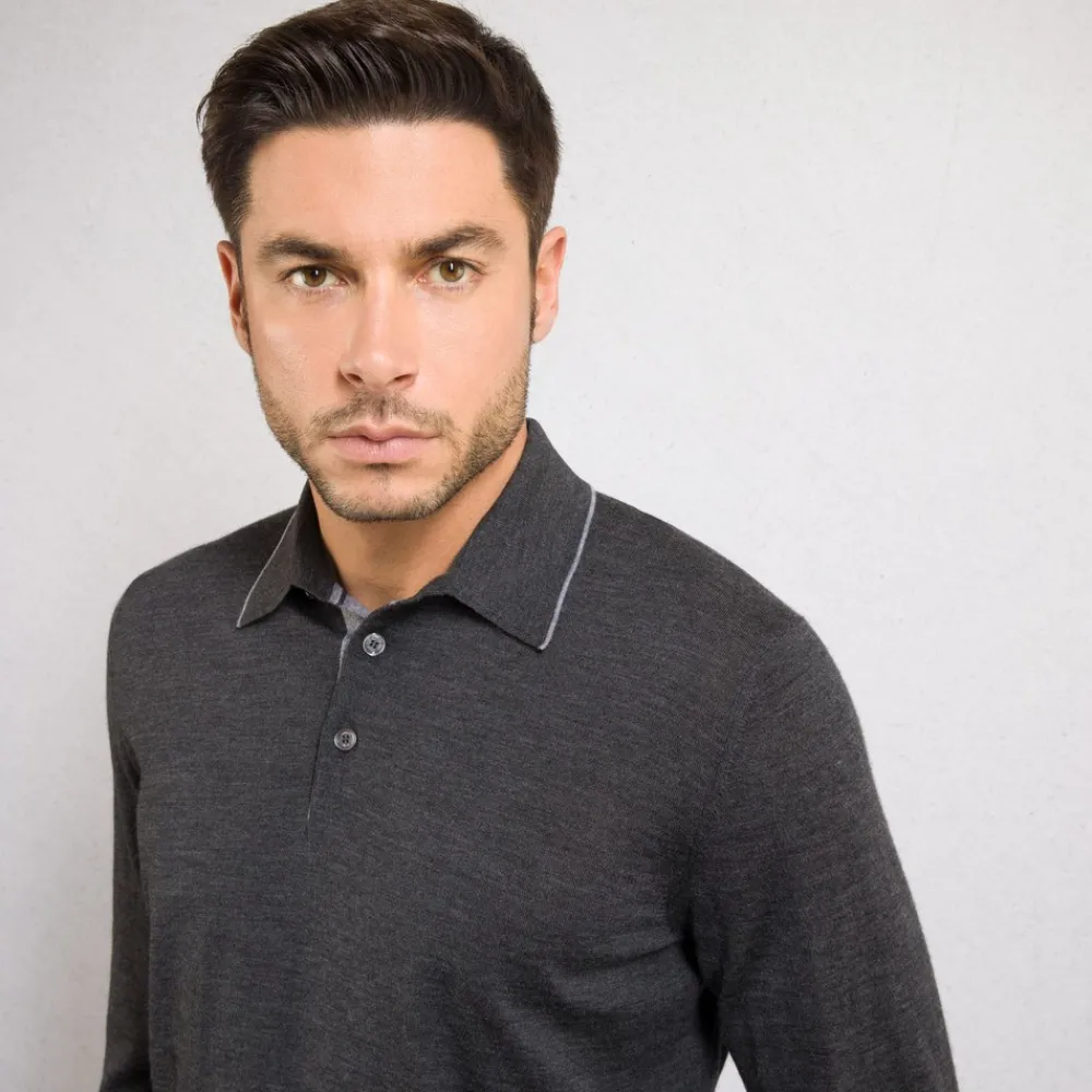 New Three-Button Polo Shirt Mens Knitwear