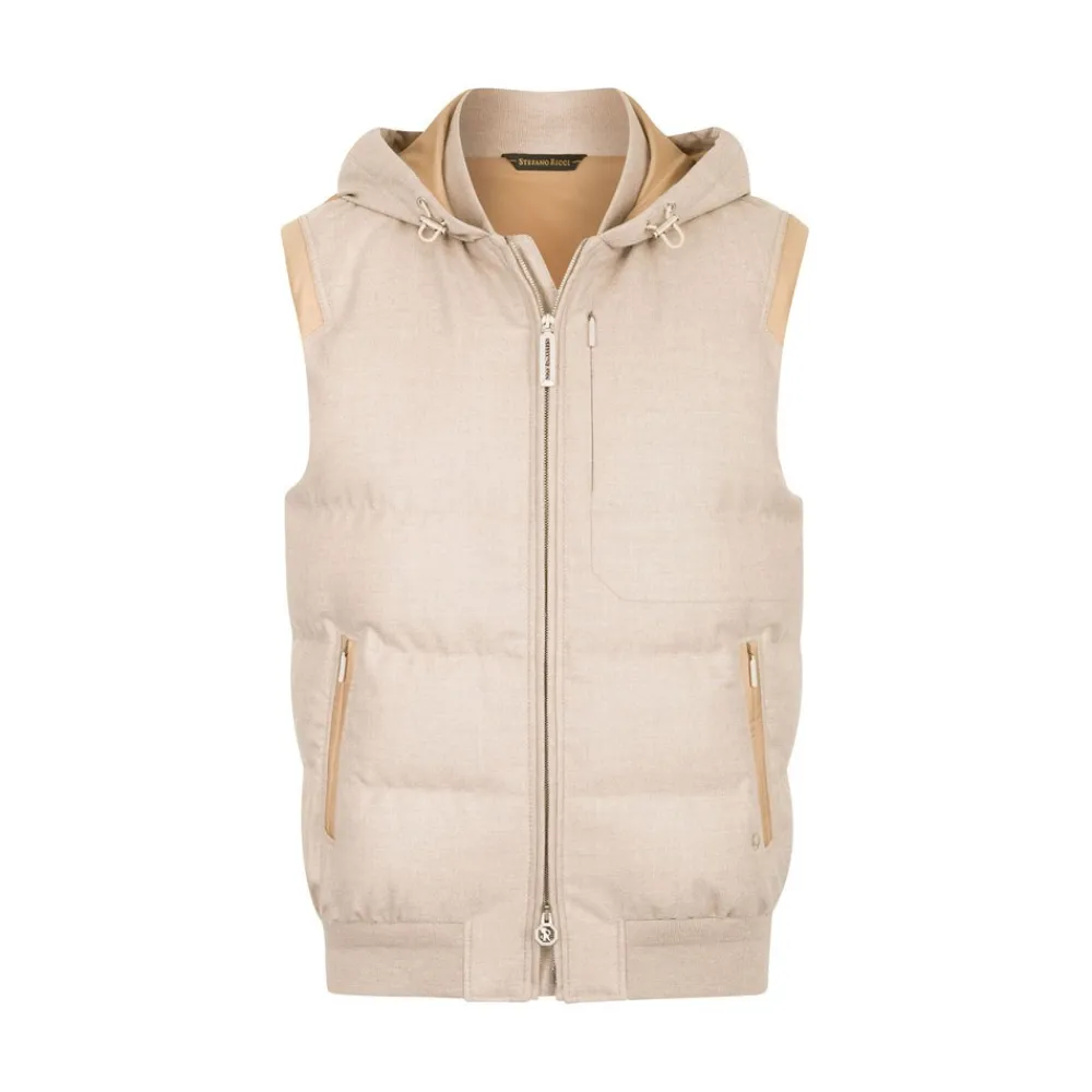 Best Wool And Cashmere Hooded Gilet Mens Outerwear