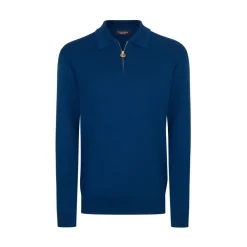 Cheap Wool And Silk Zip Polo Shirt Mens Knitwear
