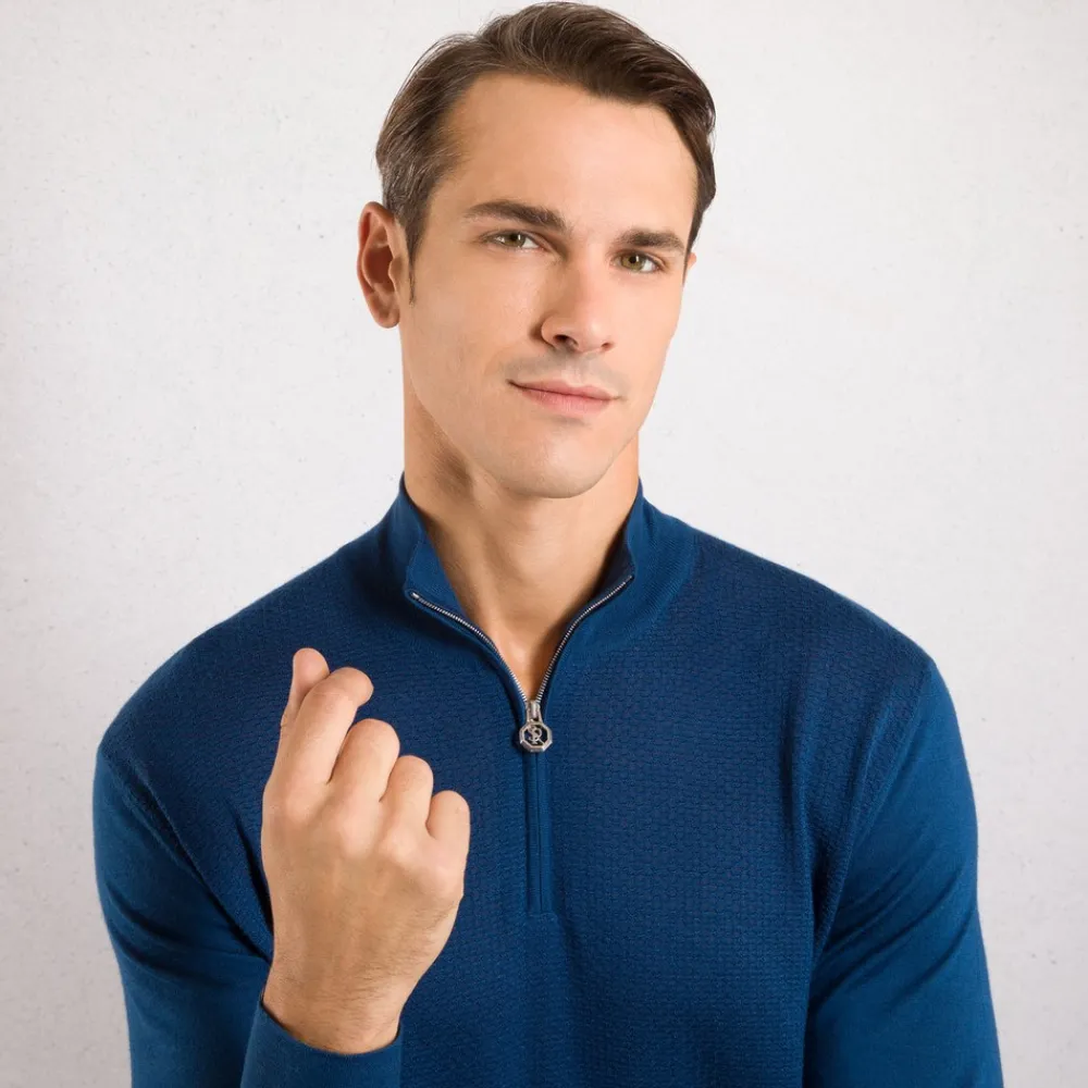 Sale Zip Mock Neck Sweater Mens Knitwear