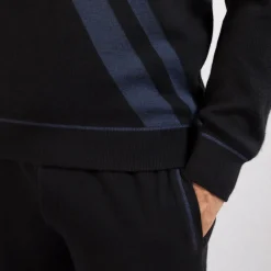 Fashion Zip Mock Neck Sweater Mens Jogging Suits