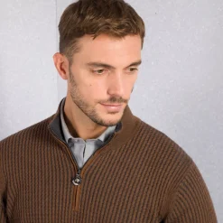 Outlet Zip Mockneck Sweater Mens Knitwear