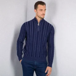 Clearance Zip Mockneck Sweater Mens Knitwear