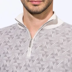 Fashion Zip Mockneck Sweater Mens Knitwear