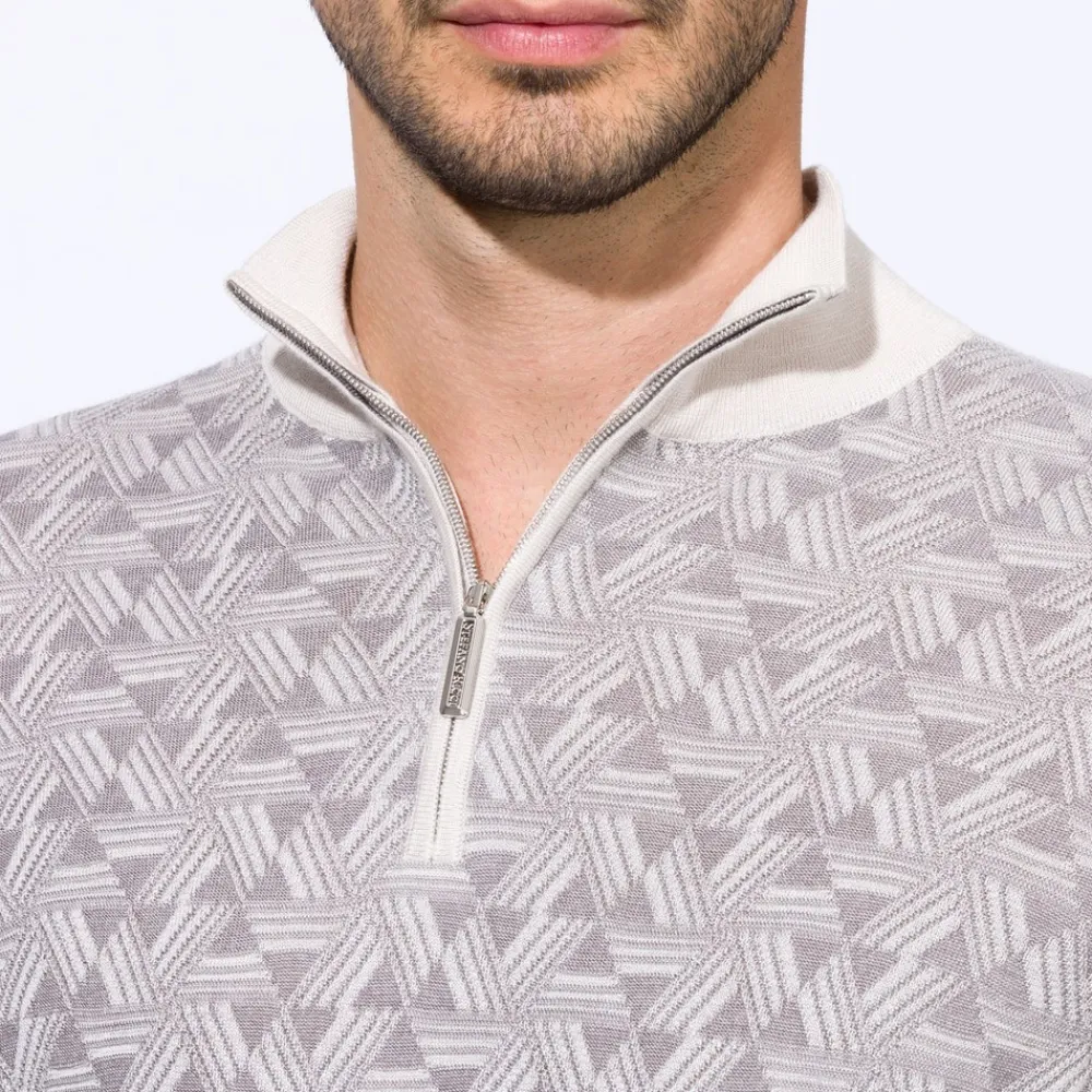 Fashion Zip Mockneck Sweater Mens Knitwear