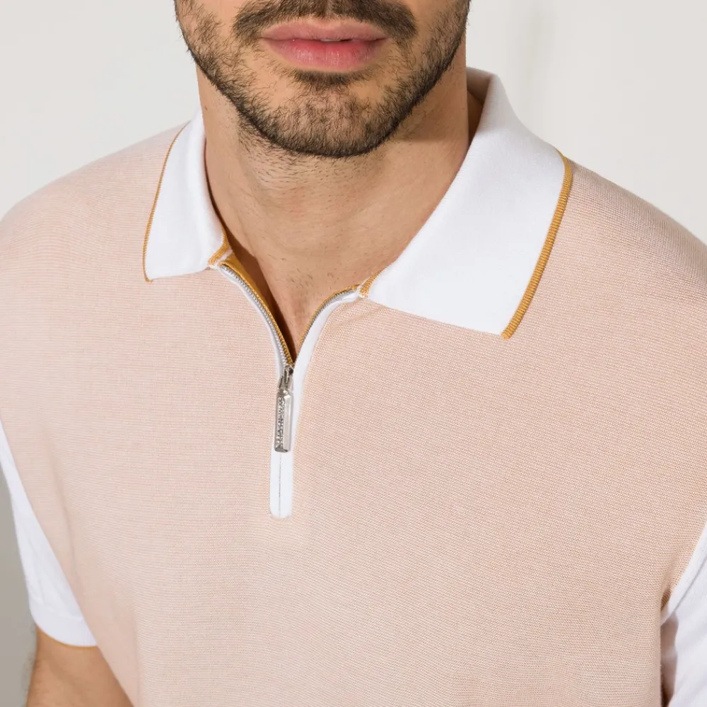 Fashion Zip Polo Mens Last Sizes