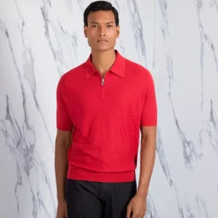 New Zip Polo Shirt Mens Last Sizes