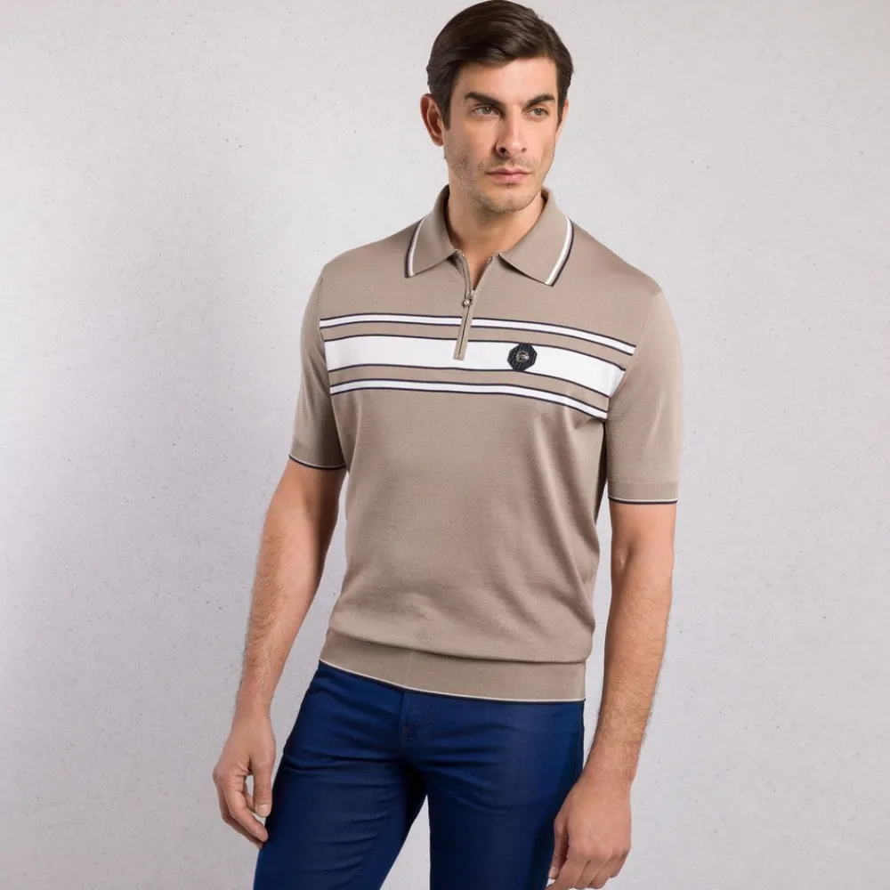 Shop Zip Polo Shirt Mens Knitwear