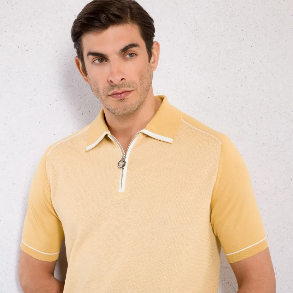 New Zip Polo Shirt Mens Knitwear