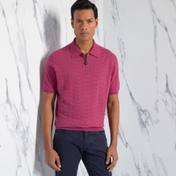 Outlet Zip Polo Shirt Mens Knitwear