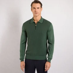Flash Sale Zip Polo Shirt Mens Knitwear
