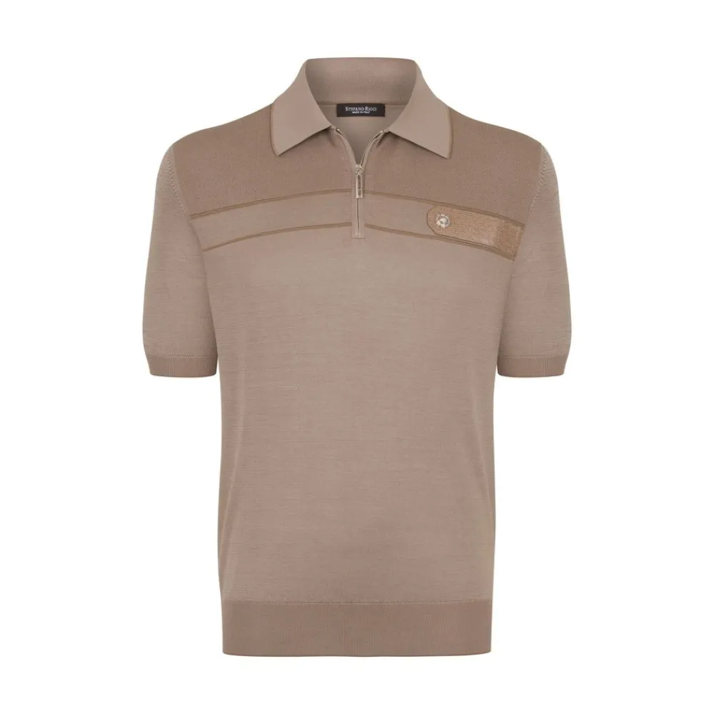 Store Zip Polo Shirt Mens Knitwear