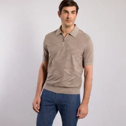 Fashion Zip Polo Shirt Mens Knitwear