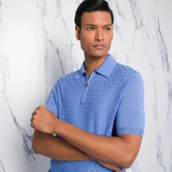 Hot Zip Polo Shirt Mens Knitwear
