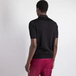 Clearance Zip Polo Shirt Mens Knitwear