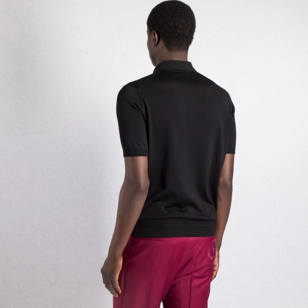 Clearance Zip Polo Shirt Mens Knitwear
