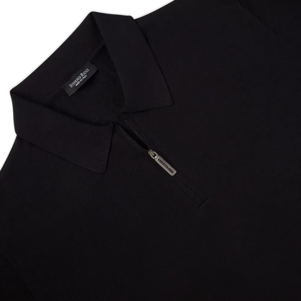 Clearance Zip Polo Shirt Mens Knitwear