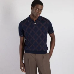 Best Sale Zip Polo Shirt Mens Knitwear