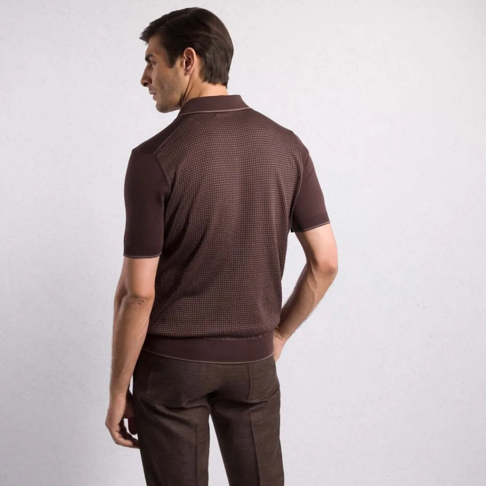 Clearance Zip Polo Shirt Mens Knitwear