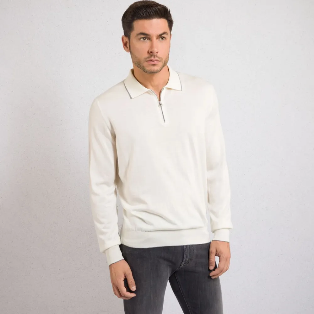 Hot Zip Polo Shirt Mens Knitwear