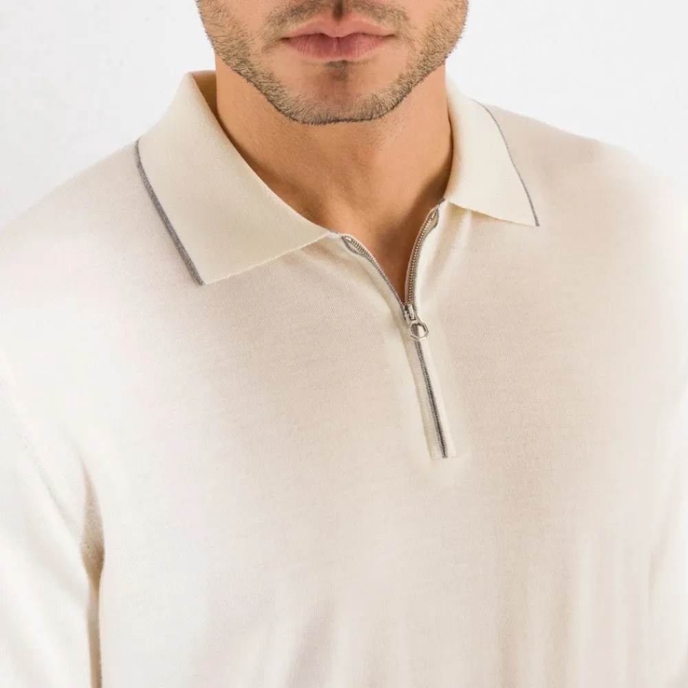 Hot Zip Polo Shirt Mens Knitwear