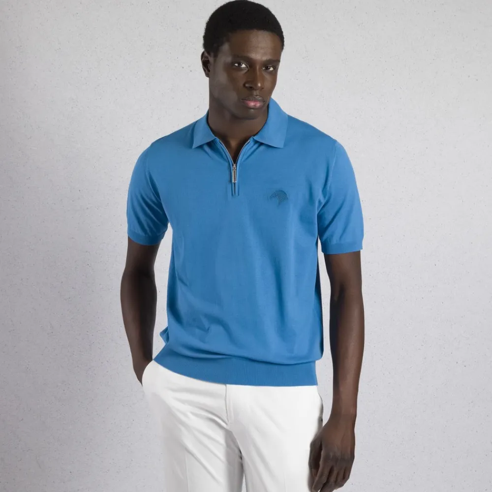 Hot Zip Polo Shirt Mens Knitwear