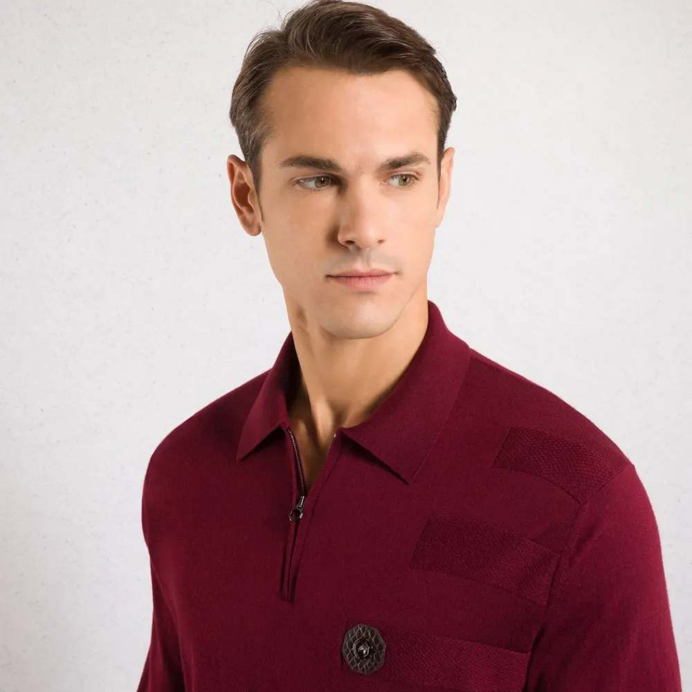 Cheap Zip Polo Shirt Mens Knitwear