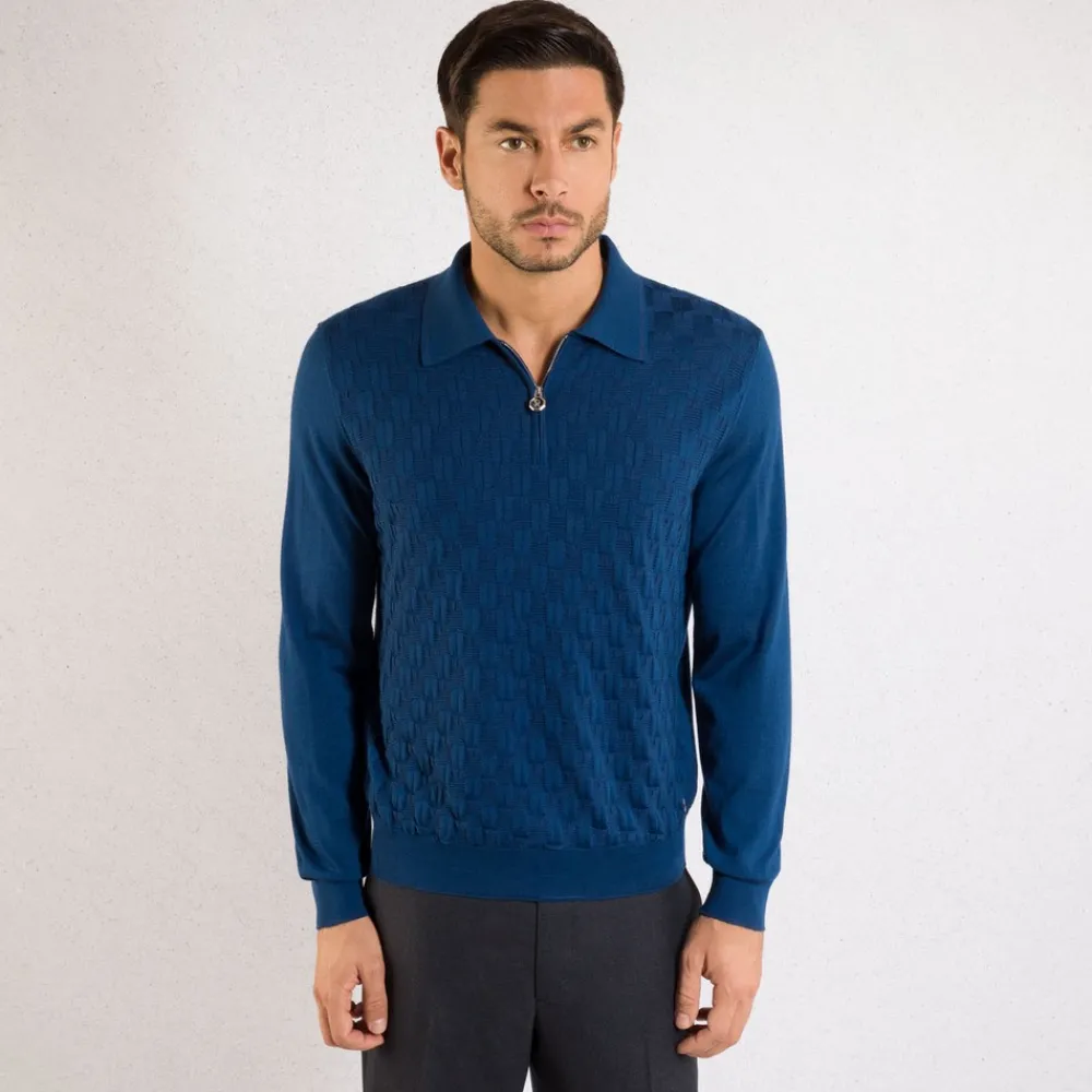 Hot Zip Polo Shirt Mens Knitwear