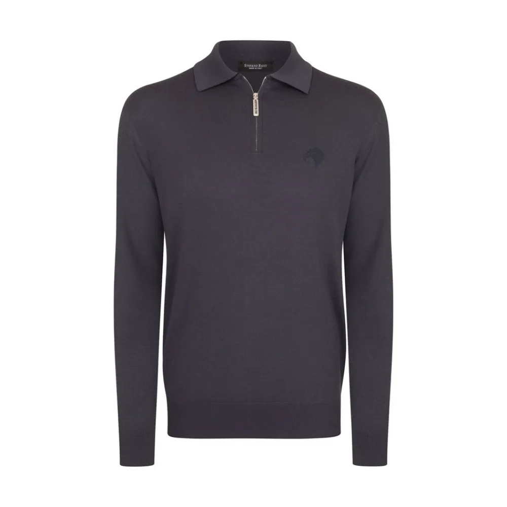 Outlet Zip Polo Shirt Mens Knitwear