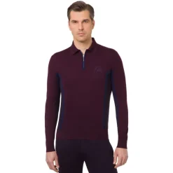 Best Sale Zip Polo With Eagle Head Mens Knitwear