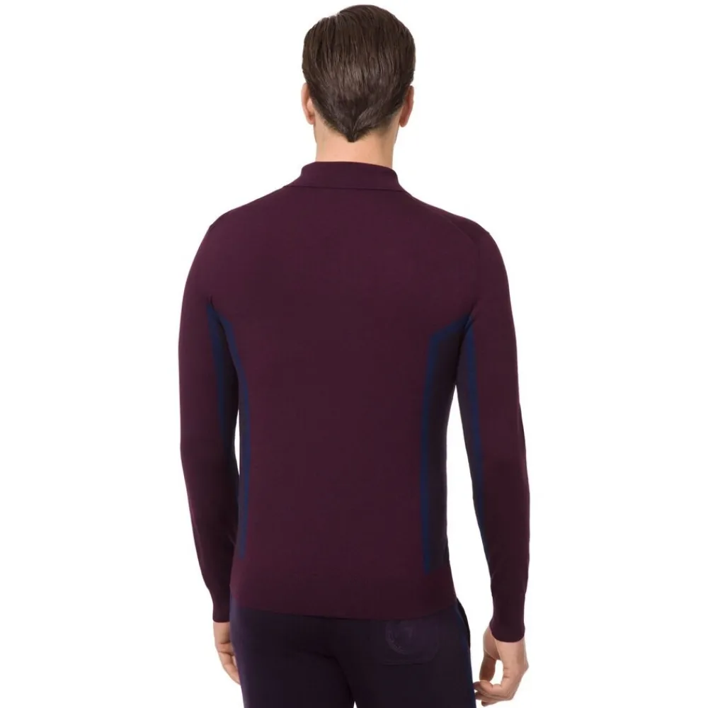 Best Sale Zip Polo With Eagle Head Mens Knitwear