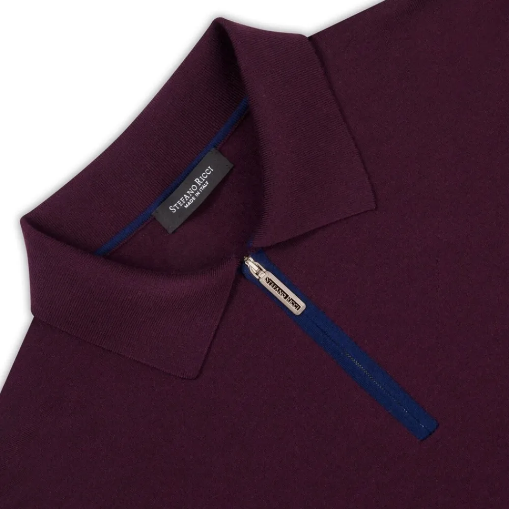 Best Sale Zip Polo With Eagle Head Mens Knitwear